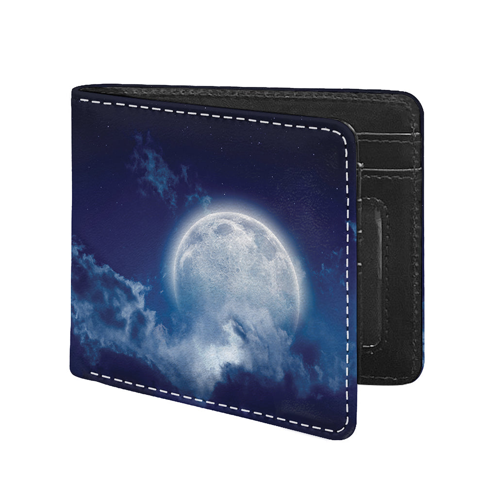 Night Sky Full Moon Print Bifold Wallet