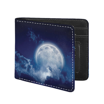 Night Sky Full Moon Print Bifold Wallet