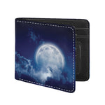 Night Sky Full Moon Print Bifold Wallet