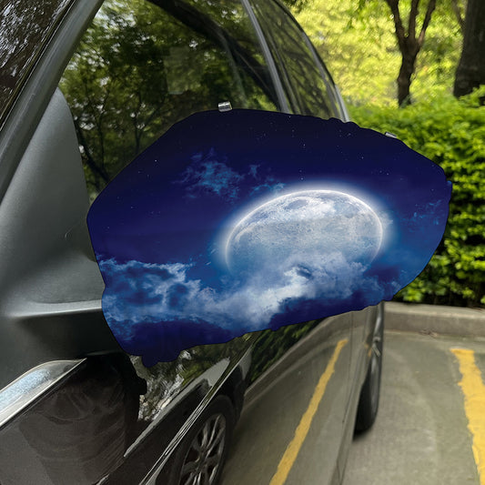 Night Sky Full Moon Print Car Side Mirror Covers