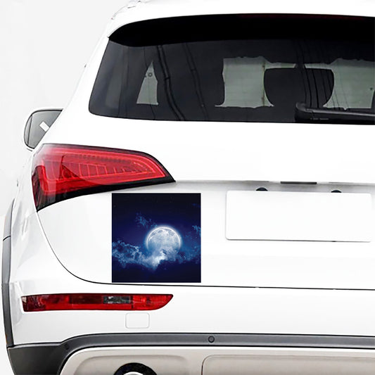 Night Sky Full Moon Print Car Sticker