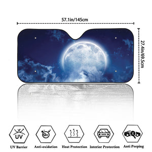 Night Sky Full Moon Print Car Windshield Sun Shade