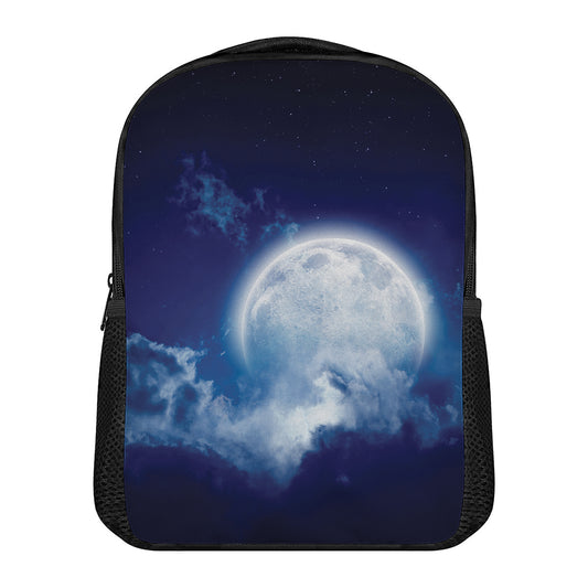 Night Sky Full Moon Print Casual Backpack