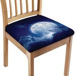 Night Sky Full Moon Print Chair Cushion Cover