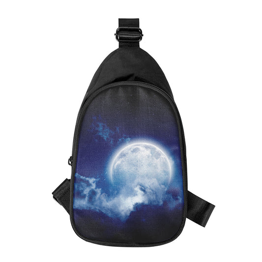 Night Sky Full Moon Print Chest Bag