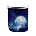 Night Sky Full Moon Print Collapsible Laundry Basket