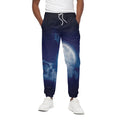 Night Sky Full Moon Print Cotton Sweatpants