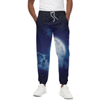 Night Sky Full Moon Print Cotton Pants