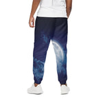 Night Sky Full Moon Print Cotton Pants