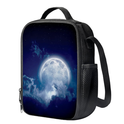 Night Sky Full Moon Print Crossbody Lunch Bag