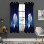 Night Sky Full Moon Print Curtain