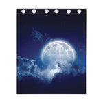 Night Sky Full Moon Print Curtain