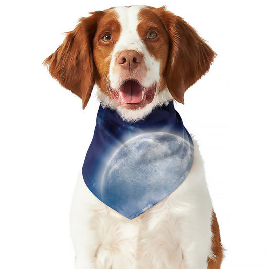 Night Sky Full Moon Print Dog Bandana
