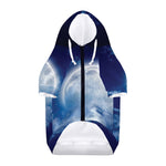 Night Sky Full Moon Print Dog Zip Up Hoodie