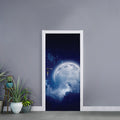 Night Sky Full Moon Print Door Sticker