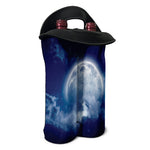 Night Sky Full Moon Print Double Neoprene Wine Tote