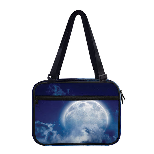 Night Sky Full Moon Print Double Strap Bible Bag