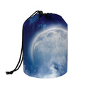 Night Sky Full Moon Print Drawstring Makeup Bag