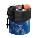 Night Sky Full Moon Print Drawstring Makeup Bag