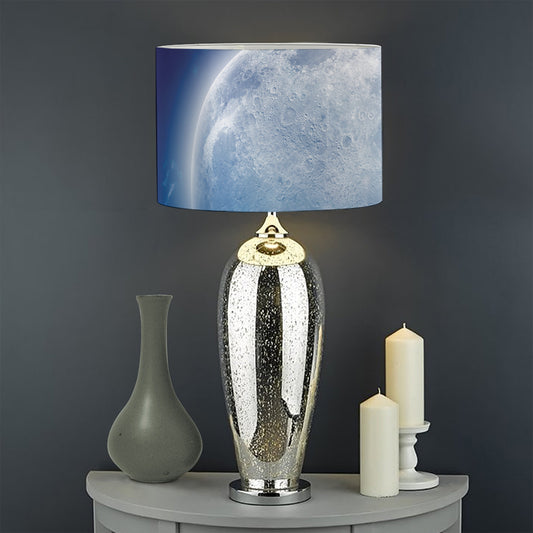 Night Sky Full Moon Print Drum Lamp Shade