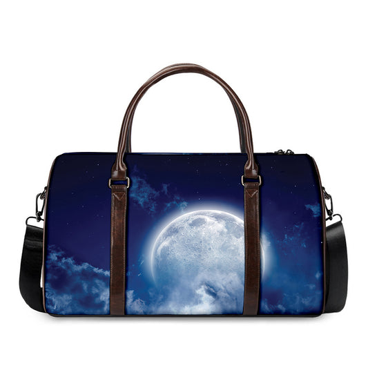 Night Sky Full Moon Print Duffle Bag