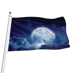 Night Sky Full Moon Print Flag