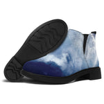 Night Sky Full Moon Print Flat Ankle Boots