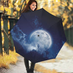Night Sky Full Moon Print Foldable Umbrella