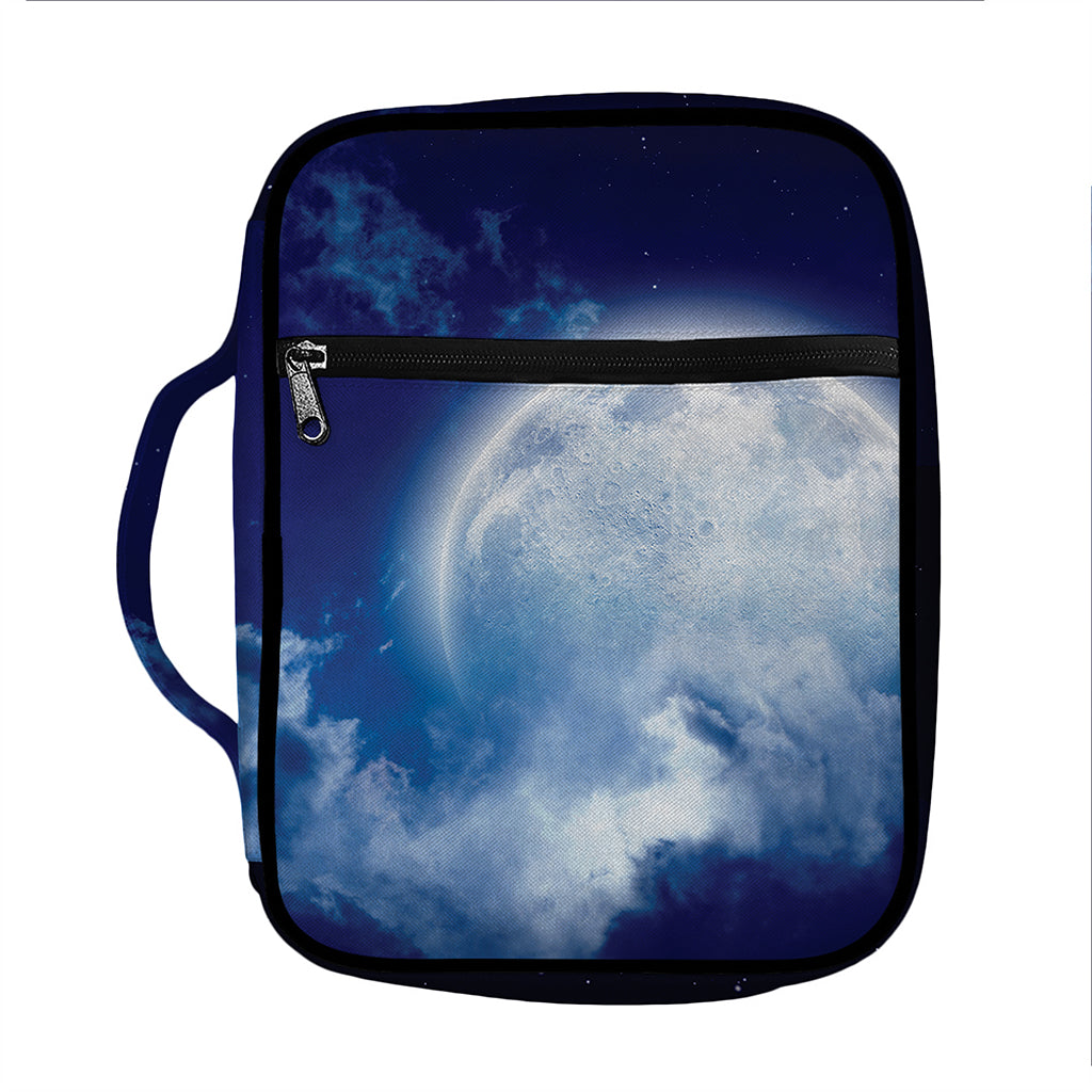 Night Sky Full Moon Print Front Pocket Bible Bag