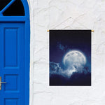Night Sky Full Moon Print Garden Flag
