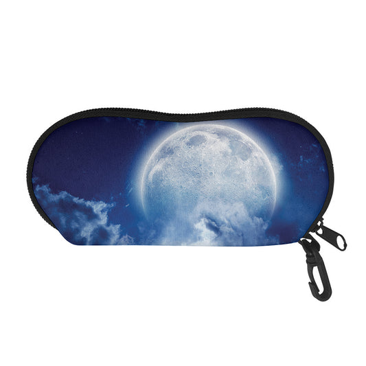 Night Sky Full Moon Print Glasses Case