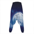 Night Sky Full Moon Print Hammer Pants