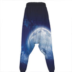 Night Sky Full Moon Print Hammer Pants