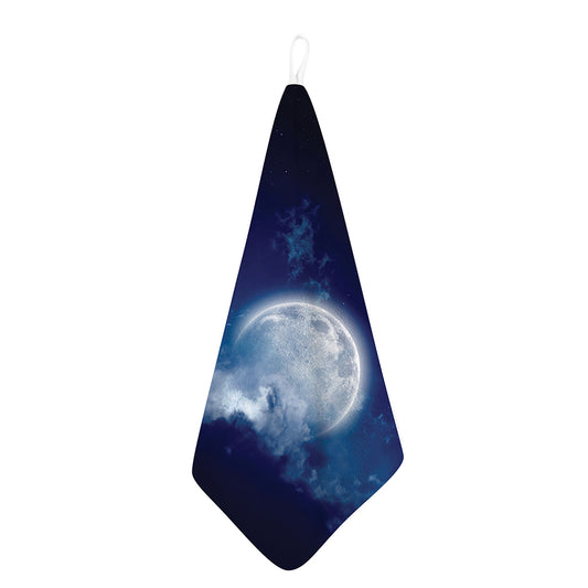 Night Sky Full Moon Print Hand Towel