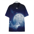Night Sky Full Moon Print Hawaiian Shirt