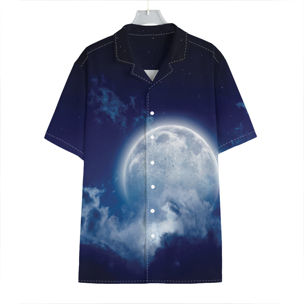 Night Sky Full Moon Print Hawaiian Shirt