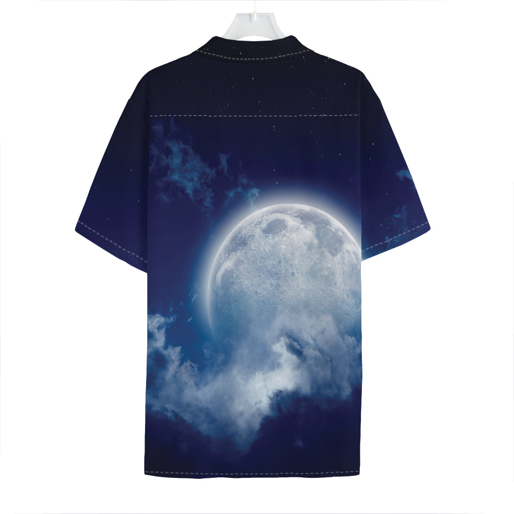 Night Sky Full Moon Print Hawaiian Shirt