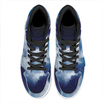 Night Sky Full Moon Print High Top Leather Sneakers