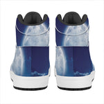 Night Sky Full Moon Print High Top Leather Sneakers