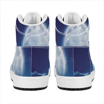 Night Sky Full Moon Print High Top Leather Sneakers