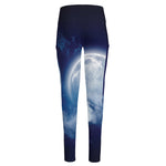 Night Sky Full Moon Print High-Waisted Pocket Leggings