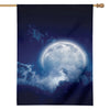 Night Sky Full Moon Print House Flag