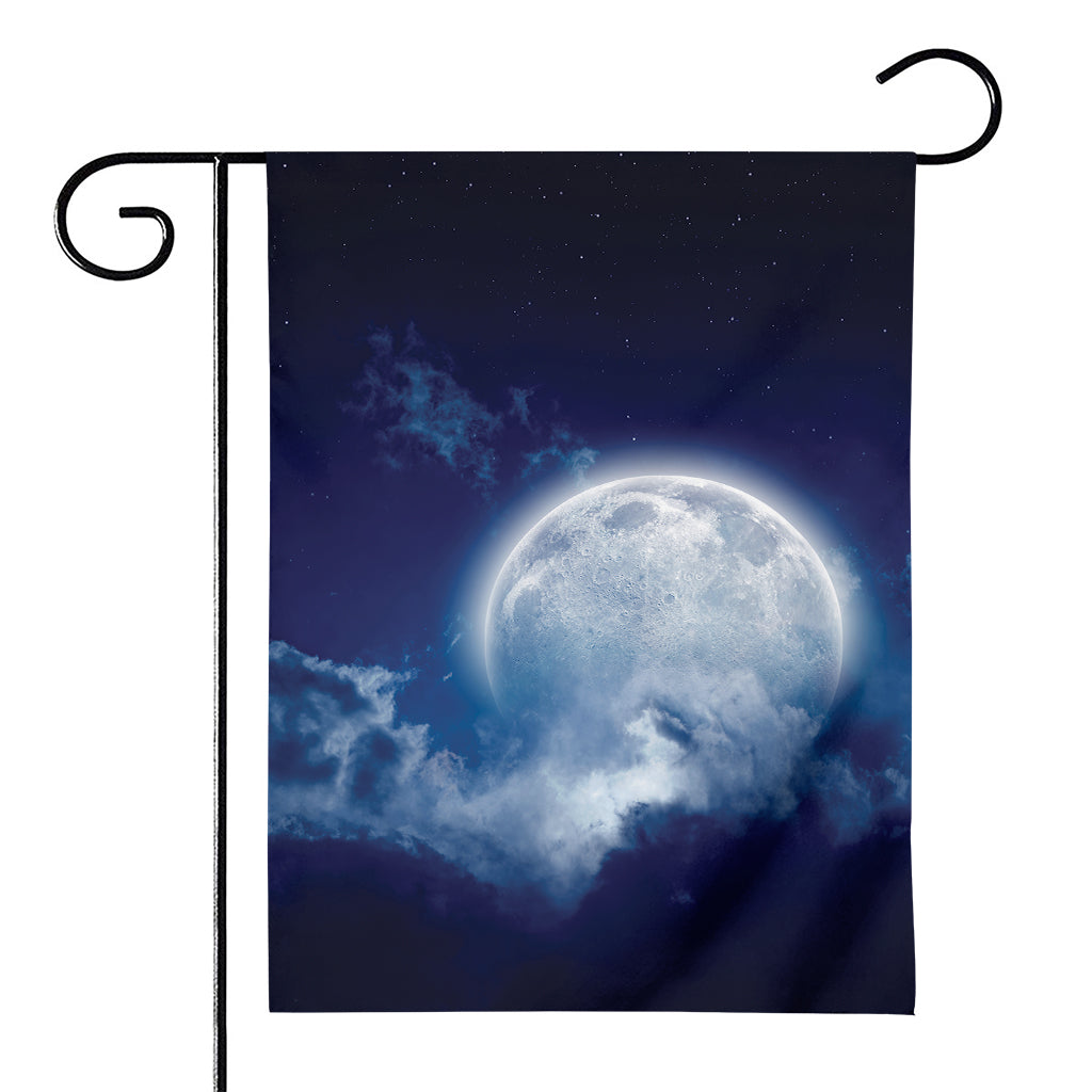 Night Sky Full Moon Print House Flag