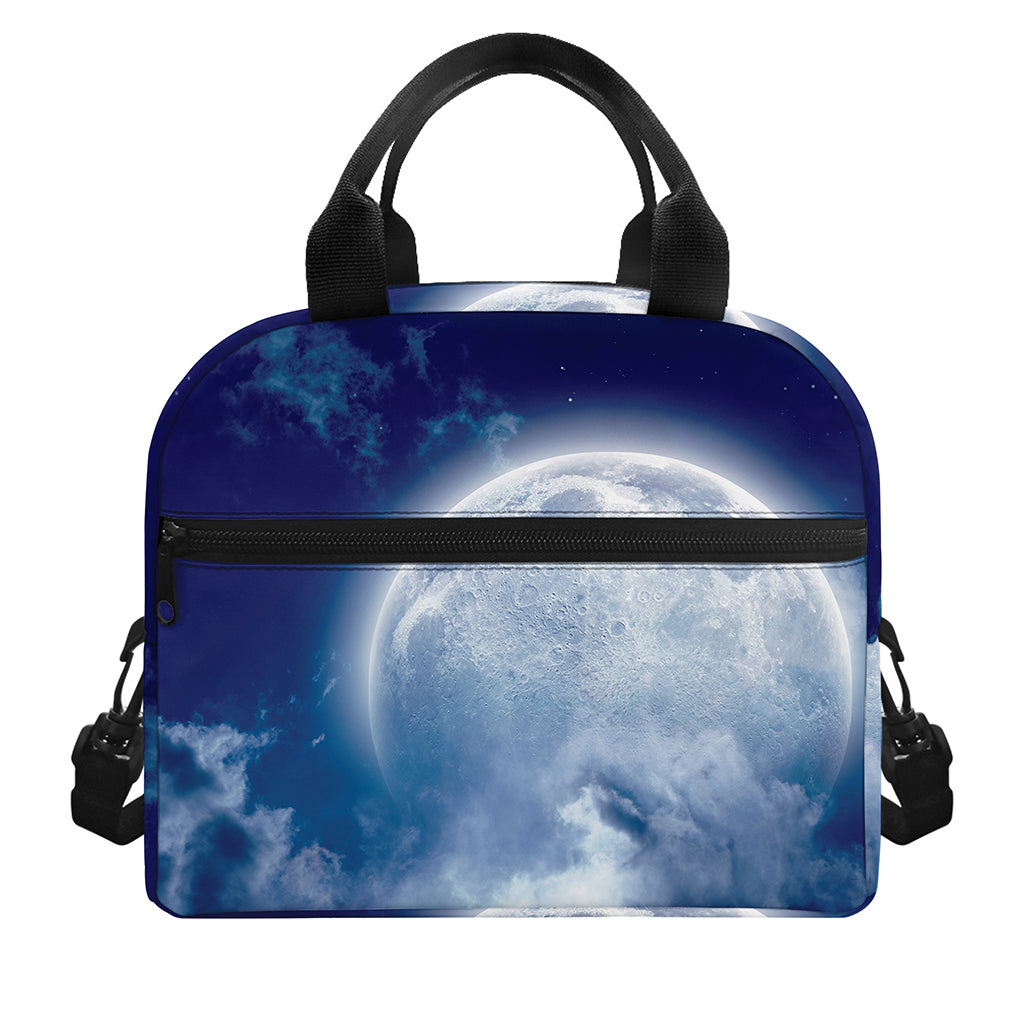 Night Sky Full Moon Print Insulated Lunch Bag