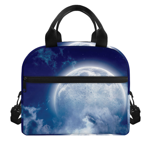 Night Sky Full Moon Print Insulated Lunch Bag