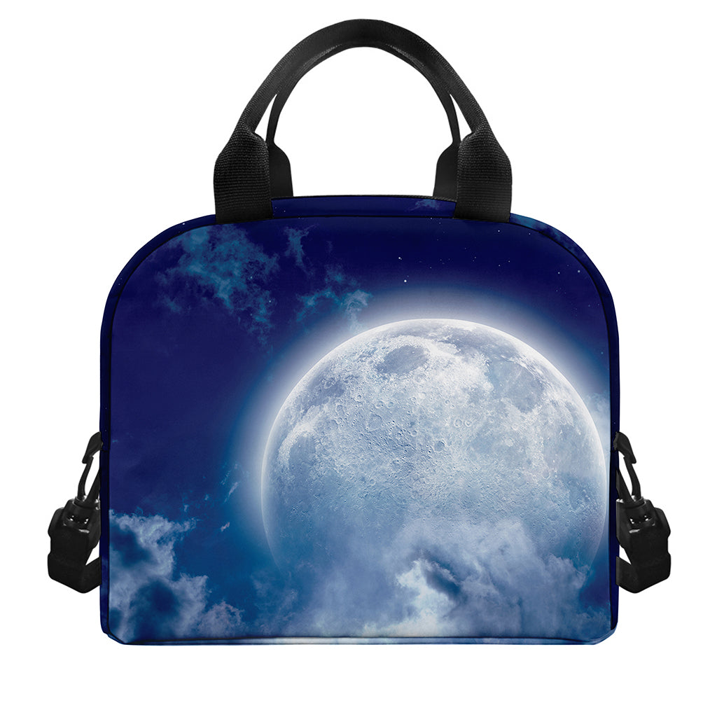 Night Sky Full Moon Print Insulated Lunch Bag