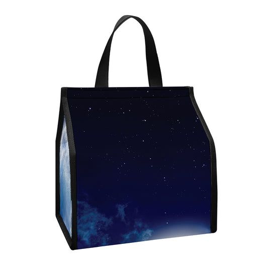 Night Sky Full Moon Print Insulated Lunch Tote
