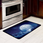 Night Sky Full Moon Print Kitchen Mat
