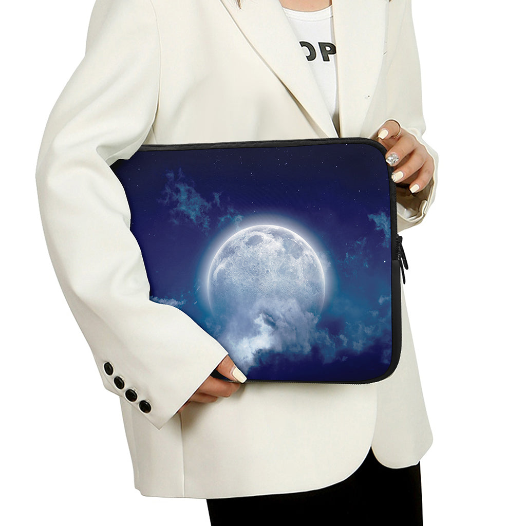 Night Sky Full Moon Print Laptop Sleeve