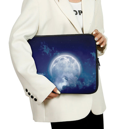 Night Sky Full Moon Print Laptop Sleeve